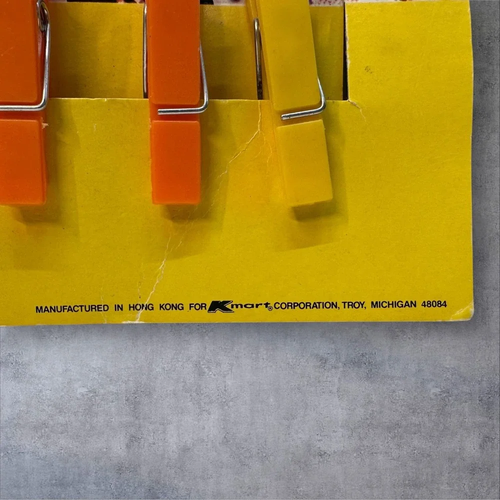 Vintage‎ Drip-Dry Hangers Set of 5 Orange Plastic Clips Kmart Tag Retro 1970s